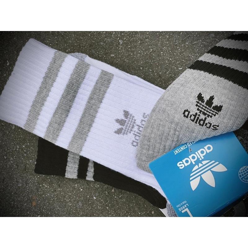 《現貨商品》adidas originals 愛迪達 三葉草 三色長襪 三雙組-細節圖3