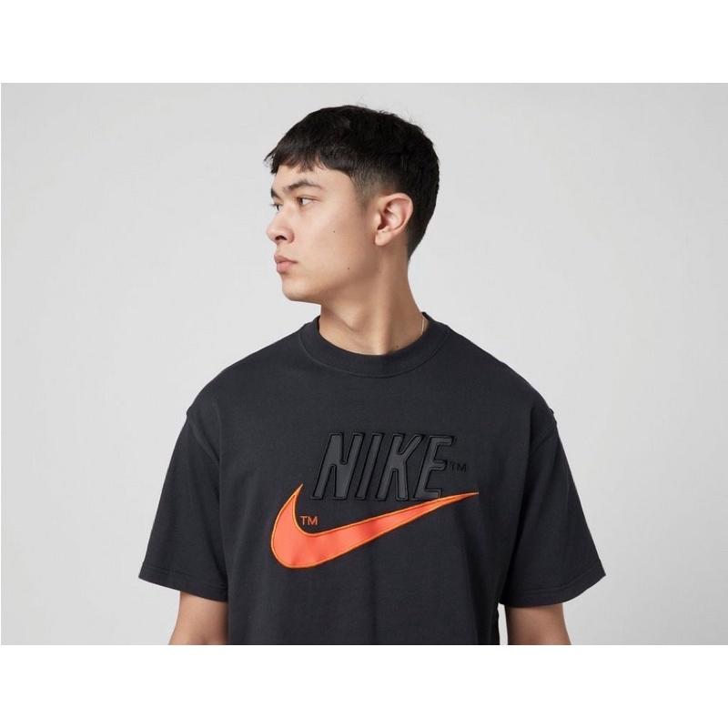 《現貨商品》NIKE 貼布 橘色大勾 厚磅 落肩 短tee-細節圖6