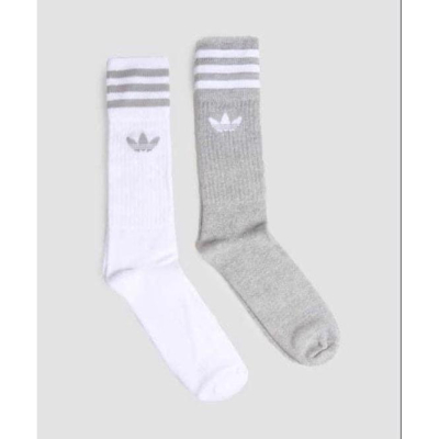 《現貨商品》Adidas originals 三葉草 針織長襪 白灰色