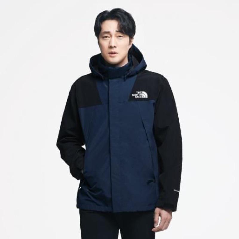 韓線 白標 北臉 TNF The north face 防水 拼色 風衣外套-細節圖4