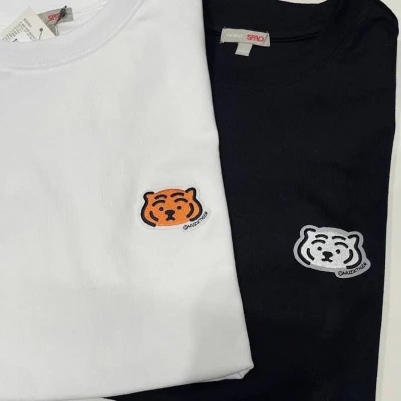 韓國 SPAO x Muzik Tiger小老虎刺繡短袖兩件組-細節圖3