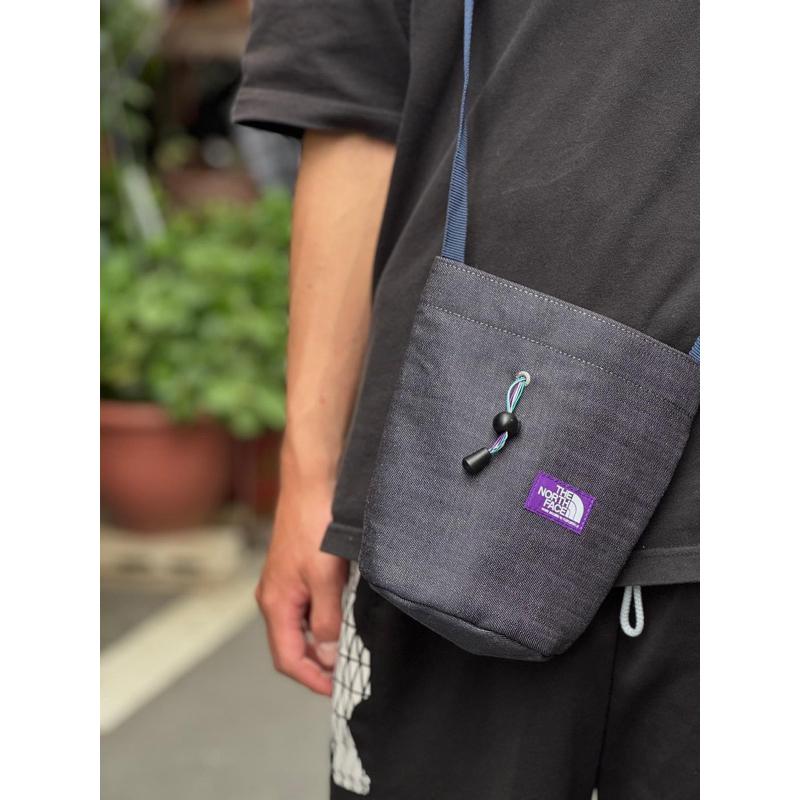 日本TNF 北臉 The north face 紫標 牛仔丹寧 小包-細節圖3