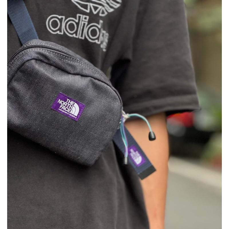 日本TNF 北臉 The north face 紫標 牛仔丹寧 小包-細節圖4