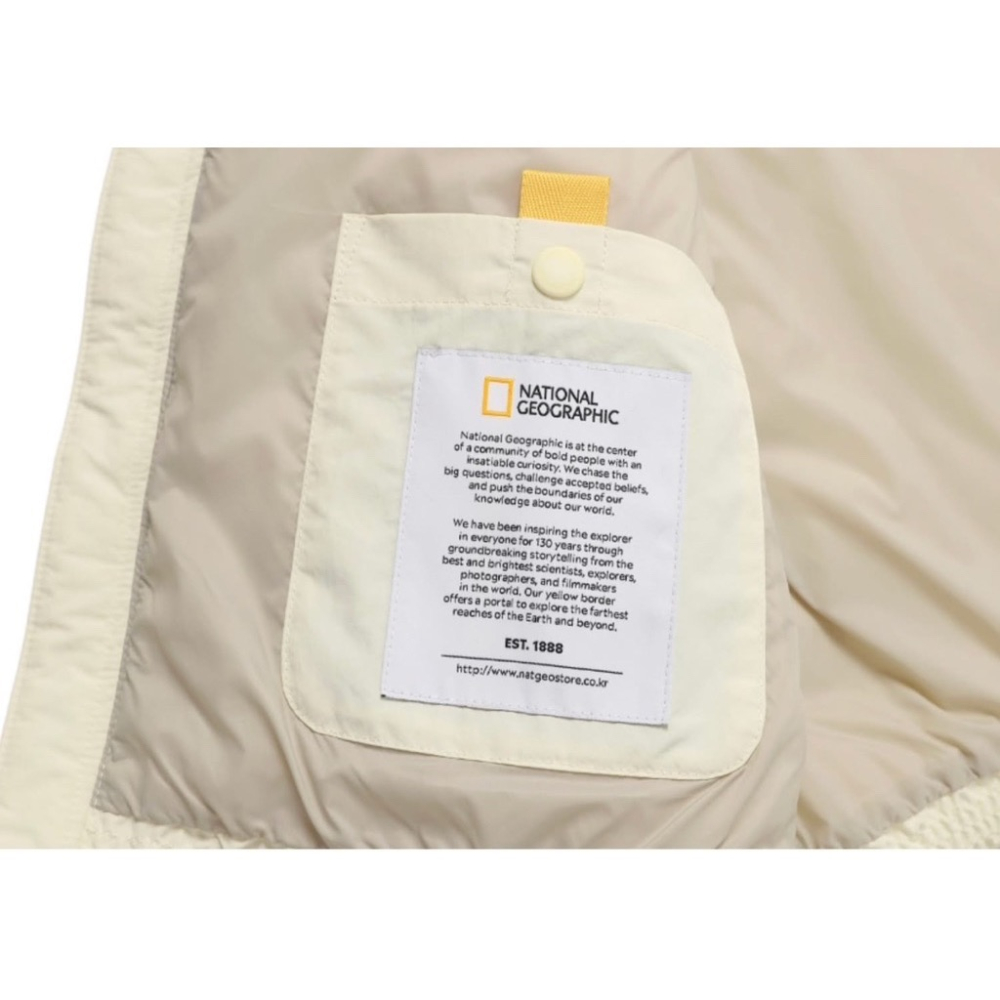 國家地理 NATIONAL GEOGRAPHIC U領鵝羽絨外套 米黃色-細節圖5