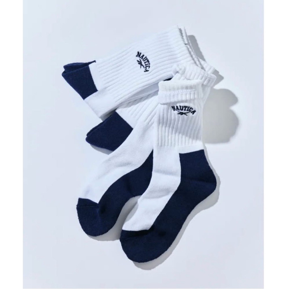 2025AW REEBOK X NAUTICA 刺繡羅紋白襪-細節圖4