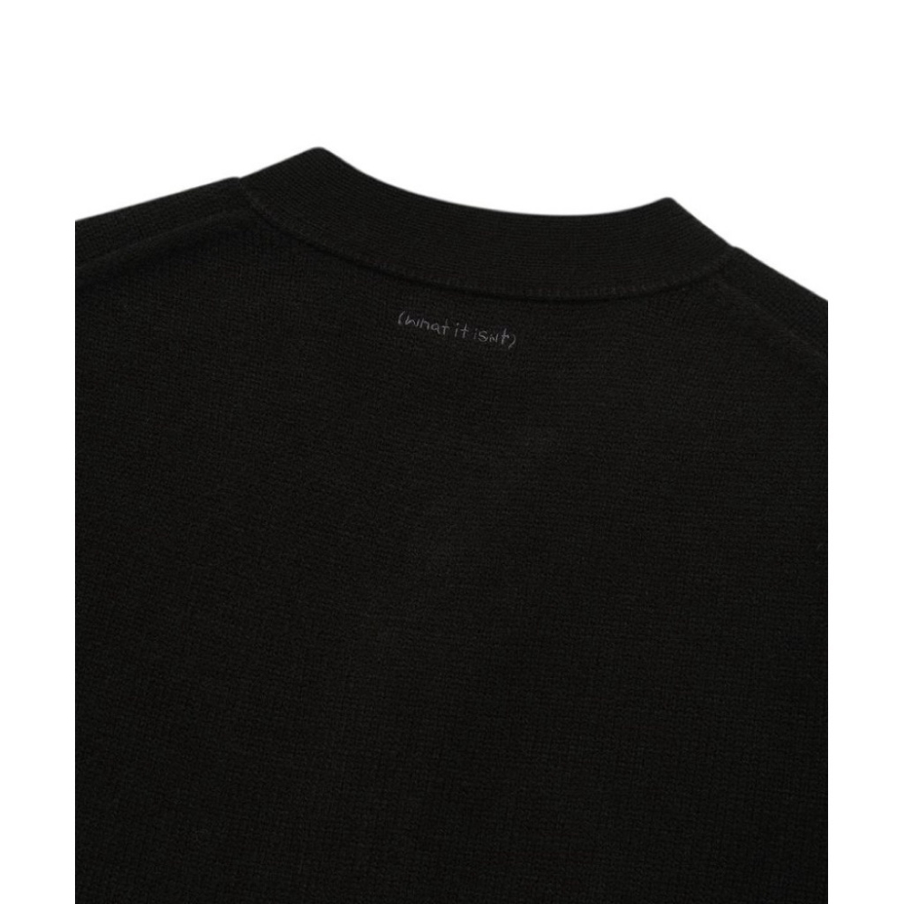 WHAT IT ISNT 黑鬼鬼刺繡針織外套-細節圖4