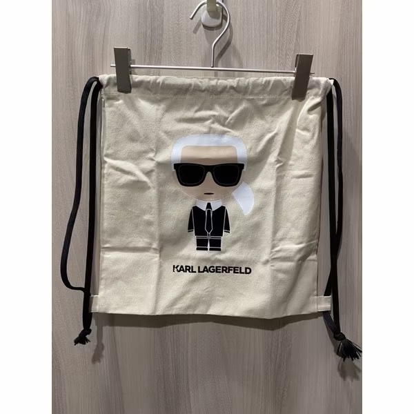 全新-KARL LAGERFEKD老佛爺圖案多功能束口鞋袋-細節圖2