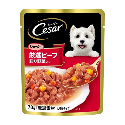 西莎 Cesar 蒸鮮犬餐包 70g 牛肉與蔬菜 低脂雞肉 蔬菜
