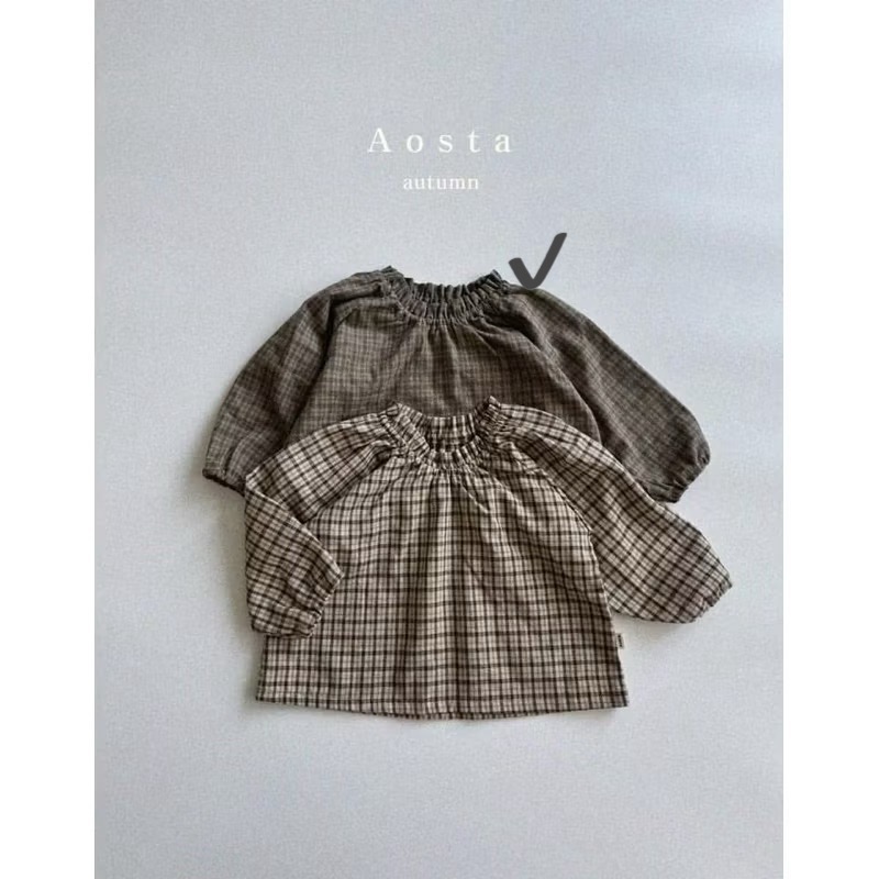 Aosta格紋上衣-細節圖3
