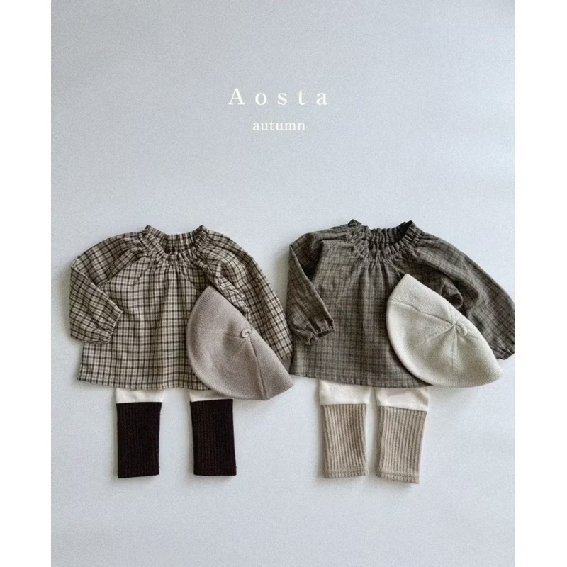 Aosta格紋上衣-細節圖4