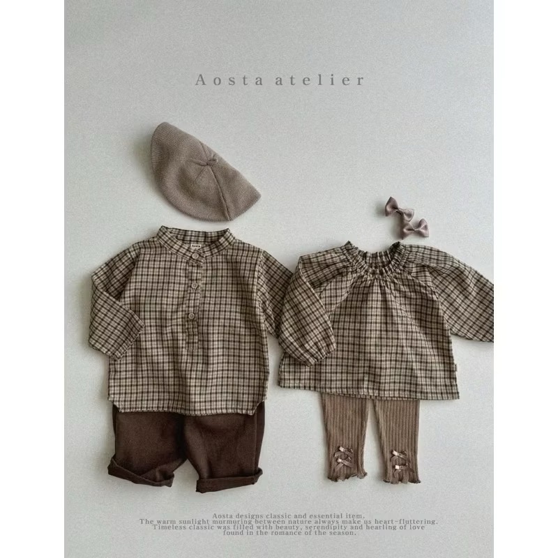 Aosta格紋上衣-細節圖6