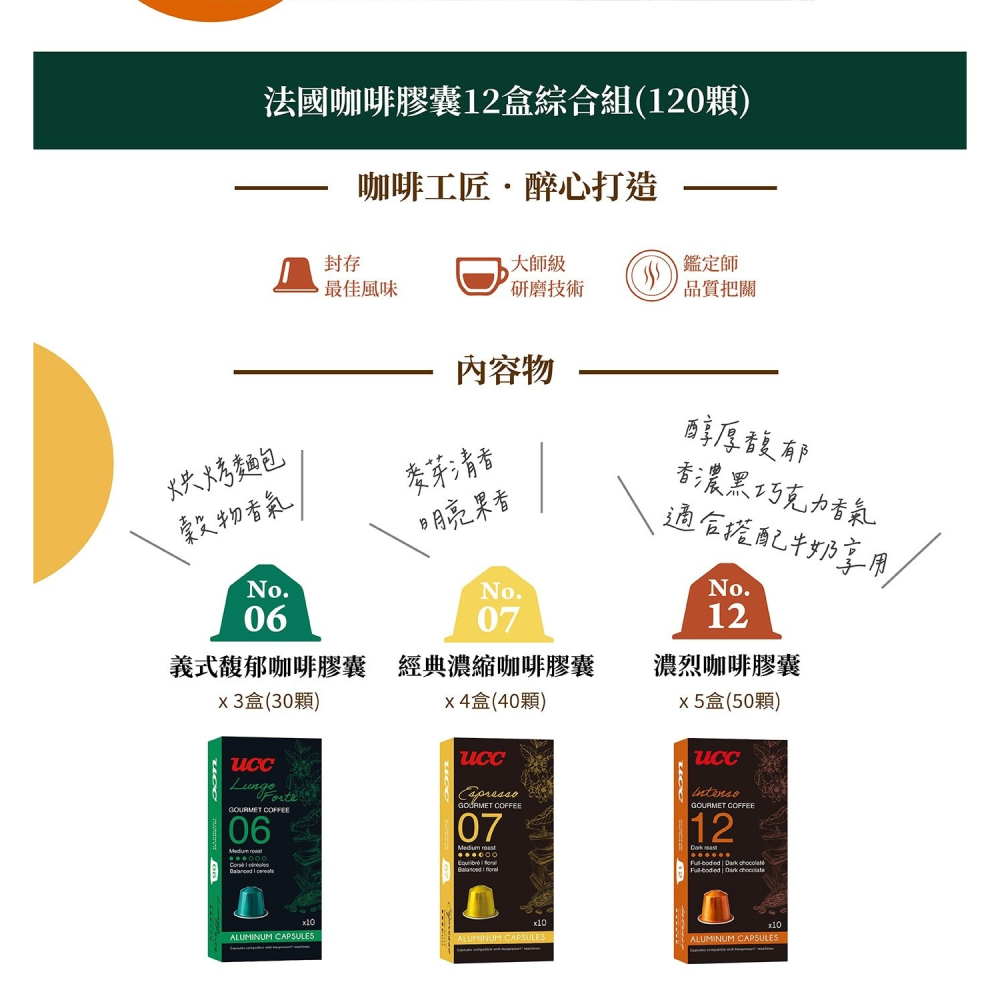 #146274 UCC 120顆咖啡膠囊組/3種風味/Nespresso咖啡機-細節圖3