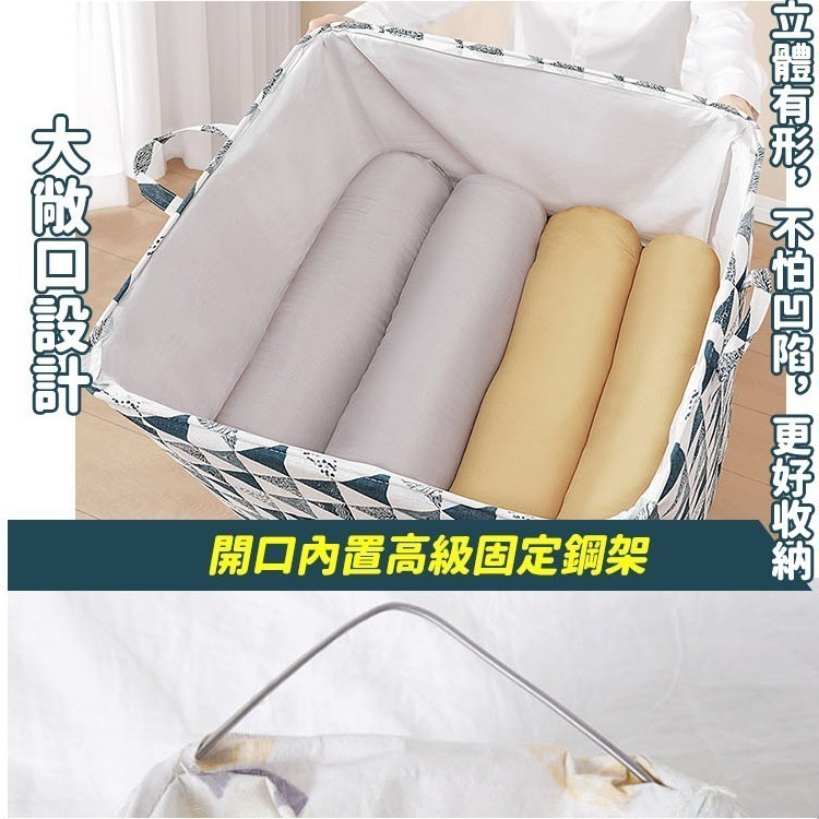 【台灣快速出貨】大容量棉麻防潑水束口收納籃 收納袋 可折疊衣物籃 雜物籃 髒衣收納 置物籃 整理籃 衣物收納 收納女王-細節圖7