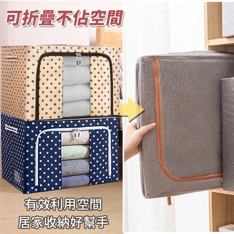 【台灣快速出貨】特大110公升 雪花點點防水牛津布收納箱 折疊整理箱 收納櫃 大容量 玩具衣物收納 棉被收納 收納女王-細節圖7