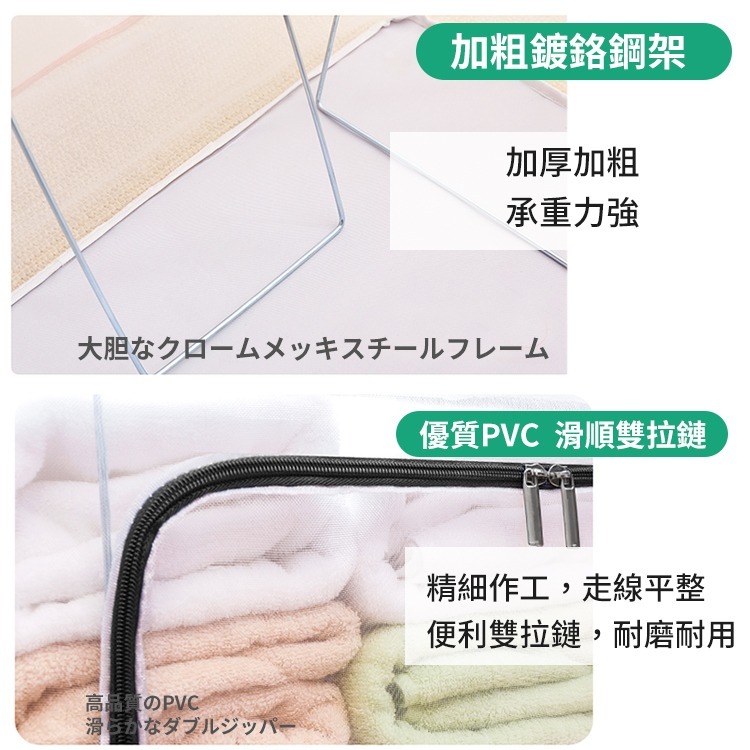 【台灣快速出貨】66/80/110L透明大容量收納箱 雙開鋼架折疊整理箱 換季收納衣物 棉被置物箱 收納籃 收納女王-細節圖4