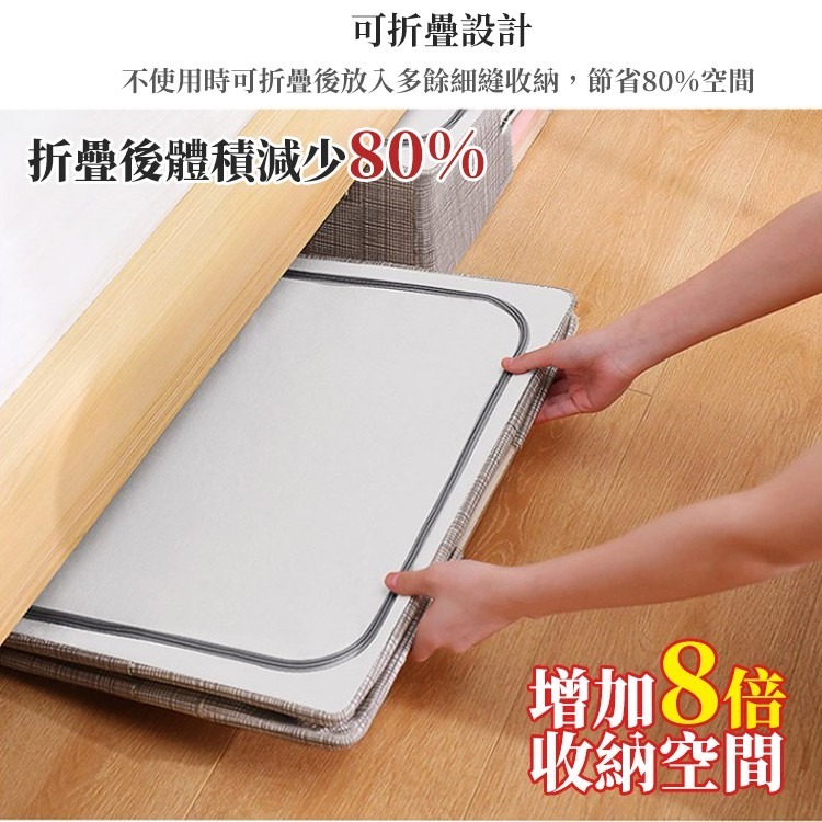 【台灣快速出貨】 56L加厚棉麻防水床下收納箱 北歐風衣櫃整理箱 置物箱 棉被換季整理箱 棉被衣物袋 收納籃 收納女王-細節圖7