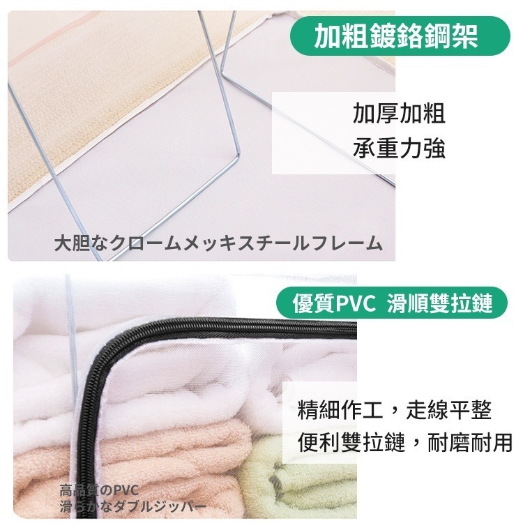 【台灣快速出貨】56L 透明床下收納箱 折疊衣物整理箱 鋼架收納箱 換季衣物棉被整理箱 置物箱 收納籃 收納女王-細節圖6