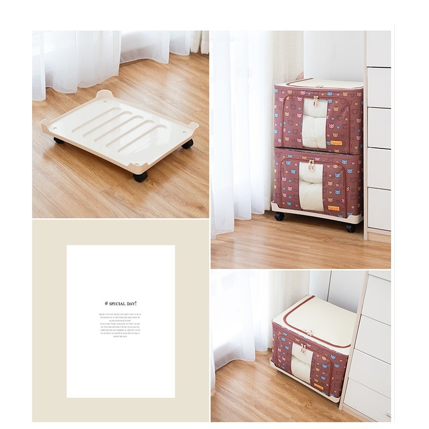 【台灣快速出貨】66/80L鋼架收納箱專用盤-有輪子 收納箱輪盤 省力搬運 搬移器 搬運神器 隔絕地面濕氣 收納女王-細節圖4