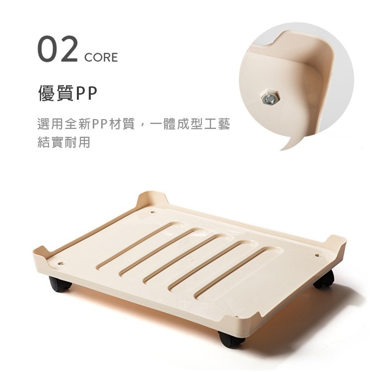 【台灣快速出貨】66/80L鋼架收納箱專用盤-有輪子 收納箱輪盤 省力搬運 搬移器 搬運神器 隔絕地面濕氣 收納女王-細節圖6