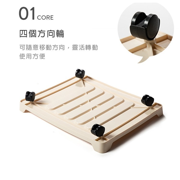 【台灣快速出貨】66/80L鋼架收納箱專用盤-有輪子 收納箱輪盤 省力搬運 搬移器 搬運神器 隔絕地面濕氣 收納女王-細節圖8