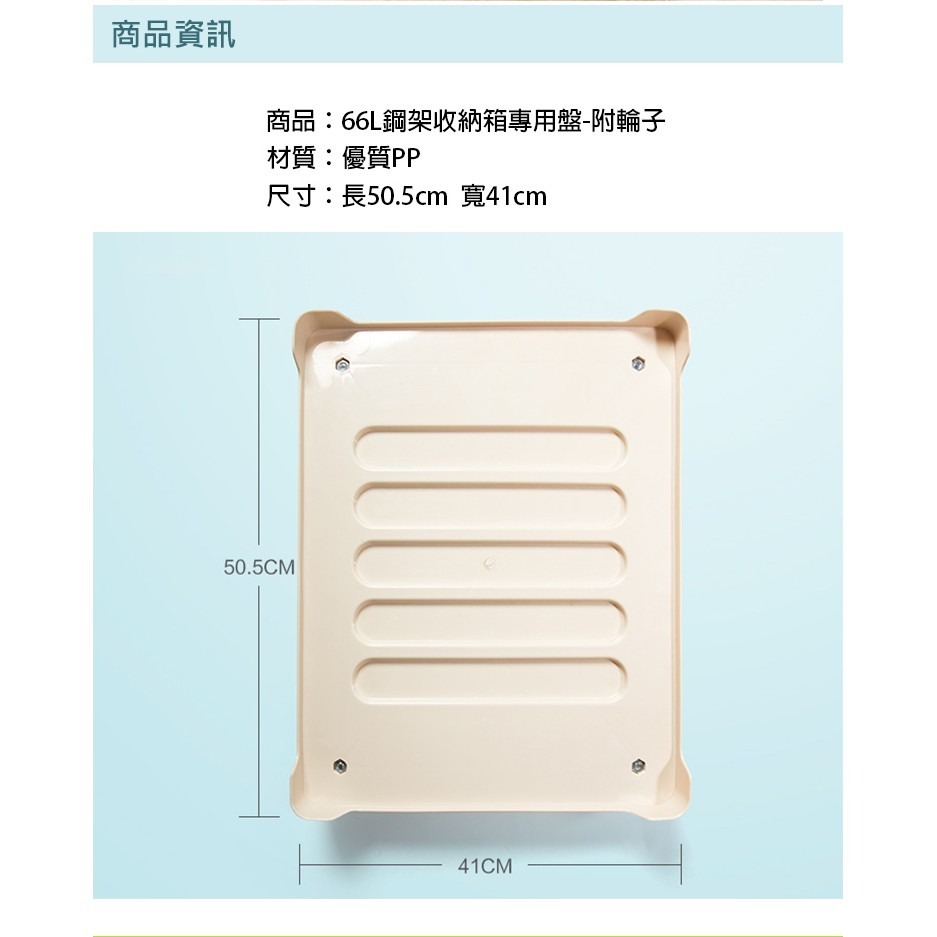 【台灣快速出貨】66/80L鋼架收納箱專用盤-有輪子 收納箱輪盤 省力搬運 搬移器 搬運神器 隔絕地面濕氣 收納女王-細節圖9