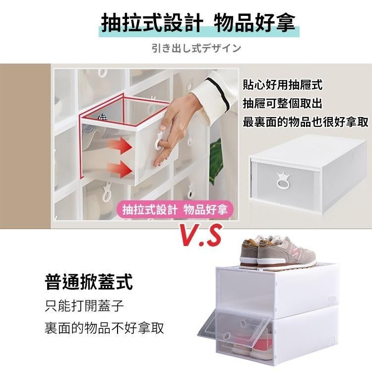 【台灣快速出貨】歐風抽屜式加大收納鞋盒(1入) 防塵防潑水 男鞋 置物盒 整理盒 運動鞋盒 收納盒-細節圖3