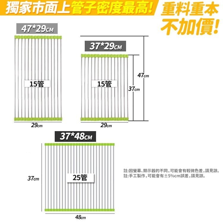 【台灣快速出貨】高密度 不鏽鋼折疊瀝水架 矽膠折疊碗盤收納架 不銹鋼水槽架 廚房用品 隔熱墊 瀝水碗架 瀝水籃-細節圖9