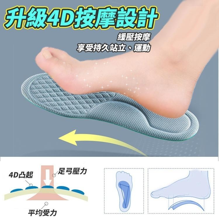 【台灣快速出貨】透氣按摩鞋墊 35-46碼 男款 海綿鞋墊 凸點減震減壓 可自由剪裁 運動鞋墊 替換鞋墊 收納女王-細節圖5