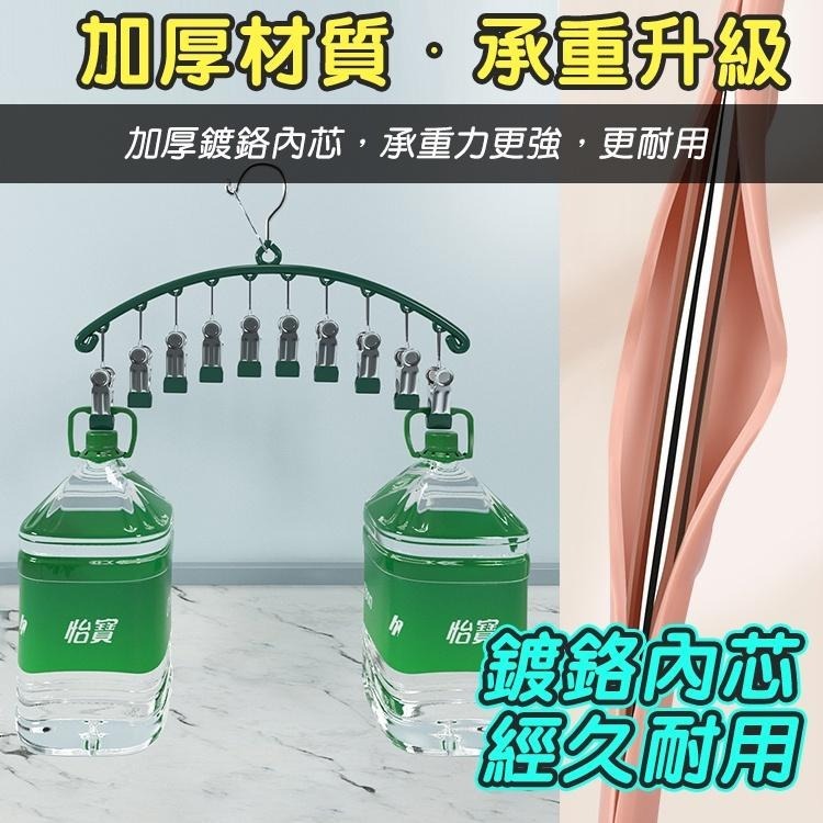 【台灣快速出貨】(帶10夾)浸膠防風扣環曬衣架 防滑衣架 曬衣夾 衣夾子 晾曬夾 浸塑衣架 晾曬 掛衣 收納女王-細節圖4