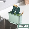 【台灣快速出貨】莫蘭迪色分格瀝水筷架 免動手排水筷筒 餐具收納架 整理架 廚房用品 瀝水筒 筷桶 瀝水籃 收納女王-規格圖9