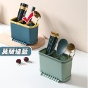 【台灣快速出貨】莫蘭迪色分格瀝水筷架 免動手排水筷筒 餐具收納架 整理架 廚房用品 瀝水筒 筷桶 瀝水籃 收納女王-規格圖9