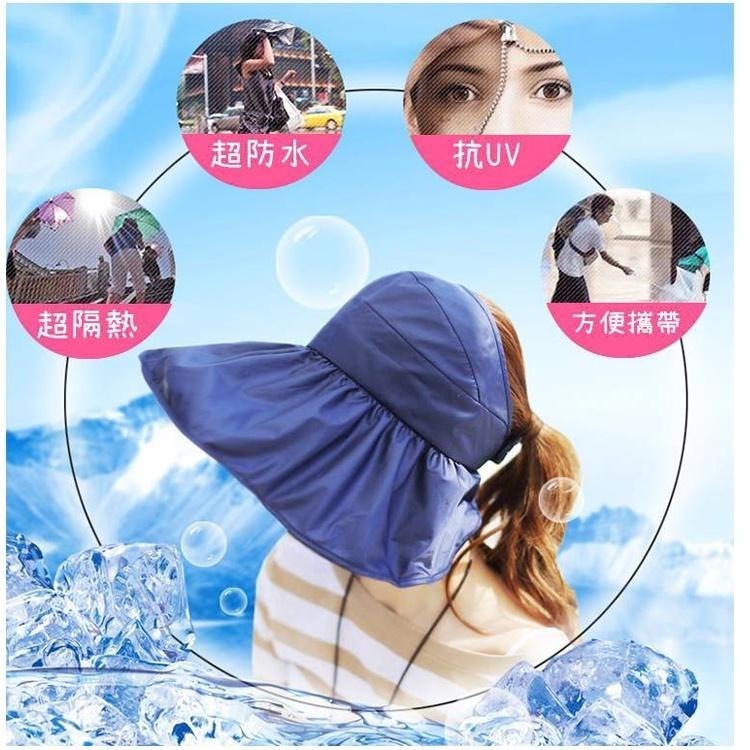 【台灣快速出貨】高級加寬帽沿防曬遮陽帽 露營帽 爬山帽 野餐帽 遮陽帽 帽子 防曬帽 空頂帽 淑女帽 收納女王-細節圖3