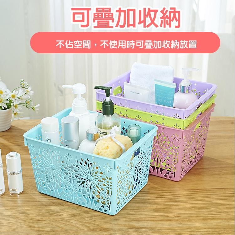 【台灣快速出貨】韓系鏤空雕花收納盒 收納籃 抽屜置物盒 桌面置物籃 分格盒 分類收納盒 保養品盒 化妝盒 居家用品-細節圖7