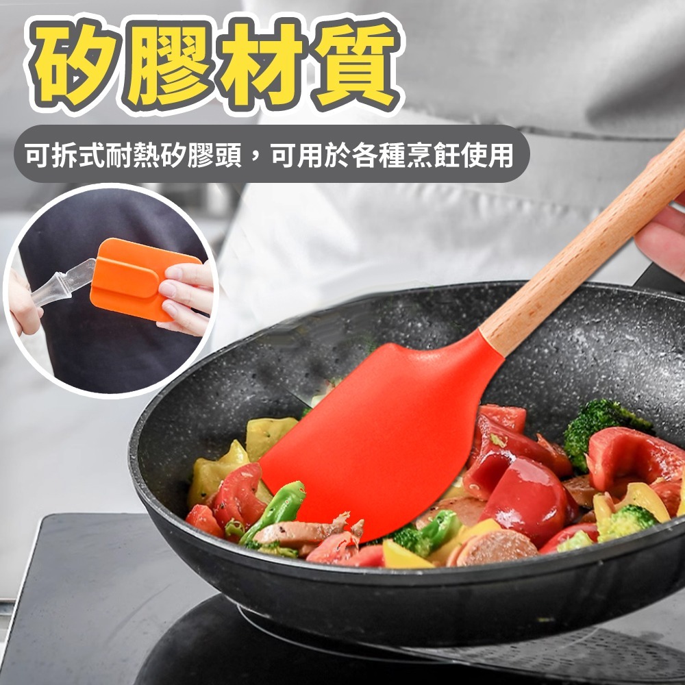 【台灣快速出貨】烘焙工具不沾鍋廚具 矽膠廚具 不沾鍋鏟 煎鏟 耐熱刮刀 鍋鏟 抹刀 不沾鍋廚具 廚房用具  收納女王-細節圖3