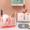 【台灣快速出貨】筷架 北歐撞色 無痕貼 壁掛式 瀝水刀架 筷子籠 餐具架 置物架 廚房整理架 收納女王-規格圖9