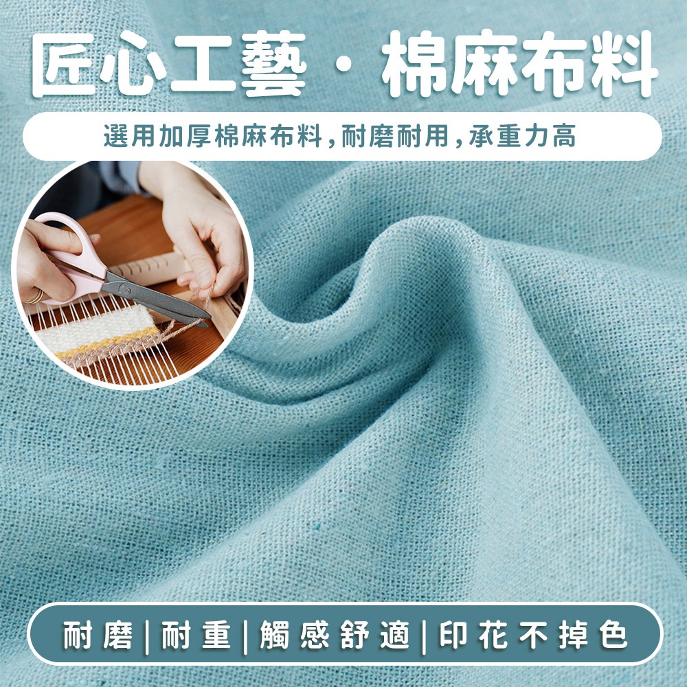 【台灣快速出貨】加大36公升 棉麻收納籃 加厚置物籃 防潑水收納盒 手提籃子 整理盒 居家收納袋 衣櫃收納籃 收納女王-細節圖2