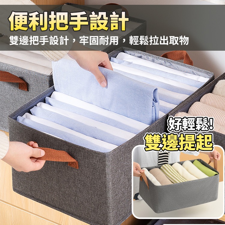 【台灣快速出貨】鋼架支撐 陽離子折疊收納箱 收納盒 衣櫃收納籃 整理盒 提把籃子 折疊置物盒 衣物褲子收納盒 收納女王-細節圖5