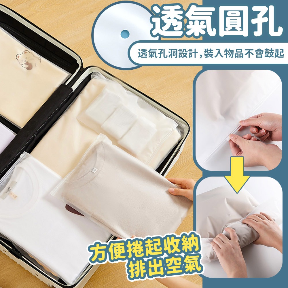 【台灣快速出貨】磨砂旅行袋 防水收納袋 拉鏈袋 袋子 分裝袋 夾鏈袋 包裝袋 鞋袋 分類袋 行李袋子整理袋 收納女王-細節圖6