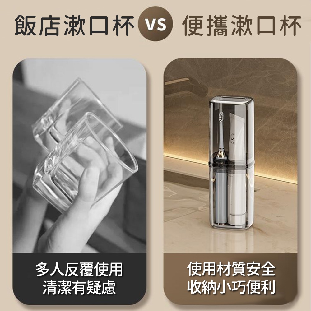 【台灣快速出貨】旅行漱口杯 收納盒 透明牙刷杯 牙刷盒 杯子 盥洗收納 情侶牙刷杯 盒子 露營出國出差 收納女王-細節圖7