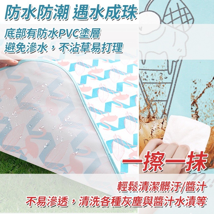 【台灣快速出貨】 200*200cm北歐風防水牛津布野餐墊 大尺寸露營墊 遊戲墊 戶外郊遊墊 沙灘墊 收納女王-細節圖5