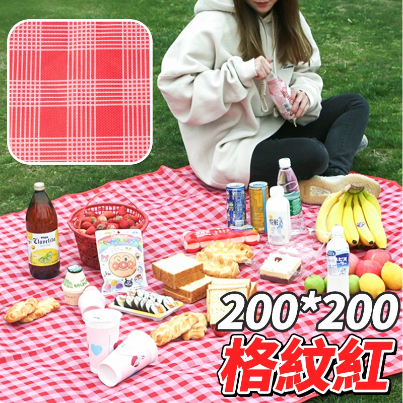 【台灣快速出貨】 200*200cm北歐風防水牛津布野餐墊 大尺寸露營墊 遊戲墊 戶外郊遊墊 沙灘墊 收納女王-規格圖9