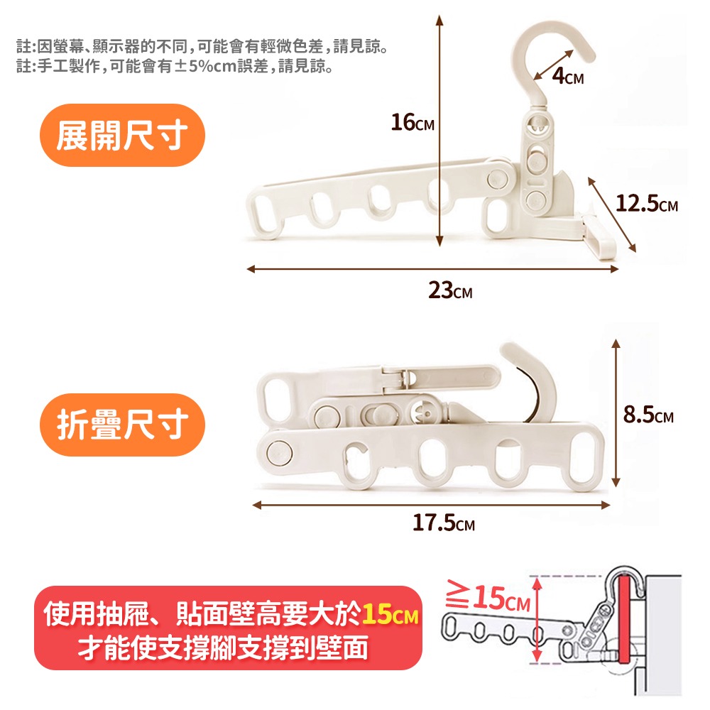 【台灣快速出貨】5孔折疊晾衣架 摺疊曬衣架 門後曬衣架 窗戶晾曬架 旅行曬架 室內晾曬架 架子 衣架  收納女王-細節圖9
