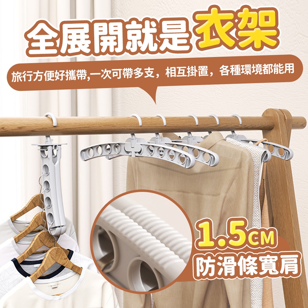 【台灣快速出貨】三段折疊晾衣架 成人衣架 門後曬衣架 窗戶晾曬架 旅行衣架 室內晾曬架 衣架 露營衣架  收納女王-細節圖4