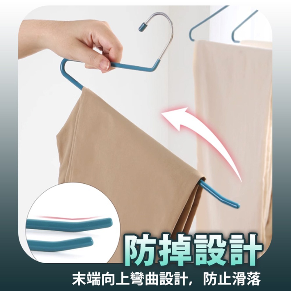 【台灣快速出貨】(30支) 加粗 Z型衣架 Z字褲架 萬用褲架 S型衣架 奈米浸膠褲掛 褲子衣架 毛巾架 收納女王-細節圖5