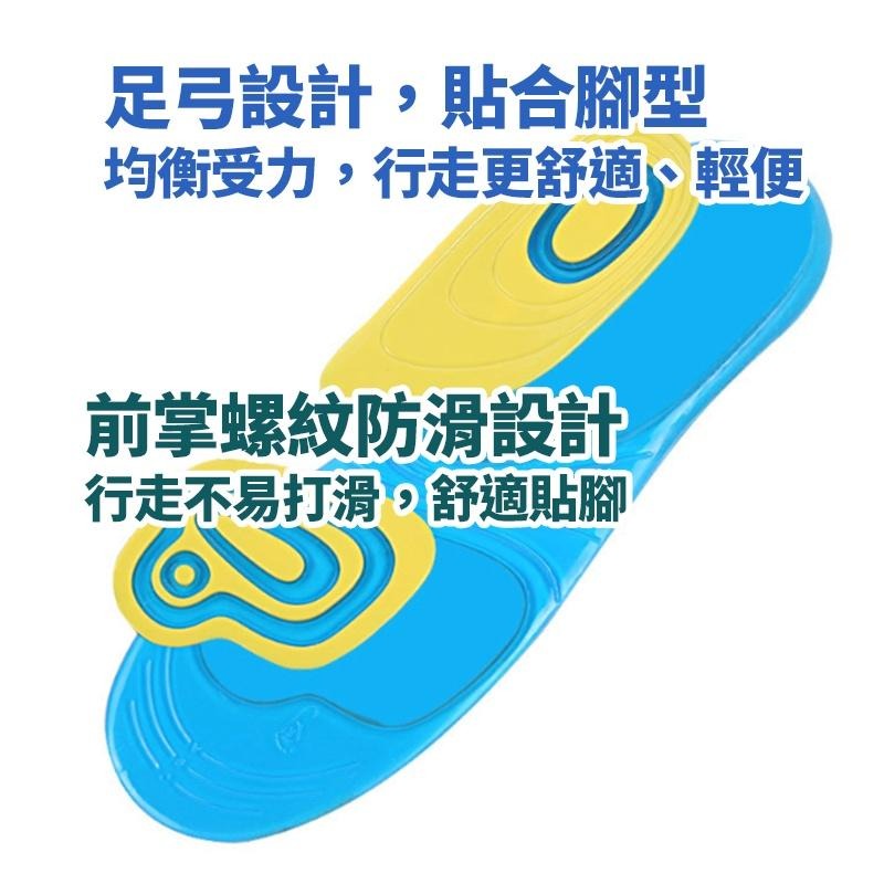 隔日出貨 透氣鞋墊 足弓鞋墊 SES雙色 矽膠 多段減壓 鞋墊 男女適用 可自由剪裁 收納女王 ASA707-細節圖7