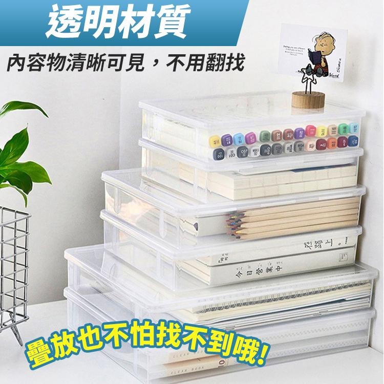 隔日出貨 A4透明文件盒 加厚收納盒 A5 B5文具盒 考卷收納 紙張收納 收據發票收納盒 收納女王 GAC002-細節圖3