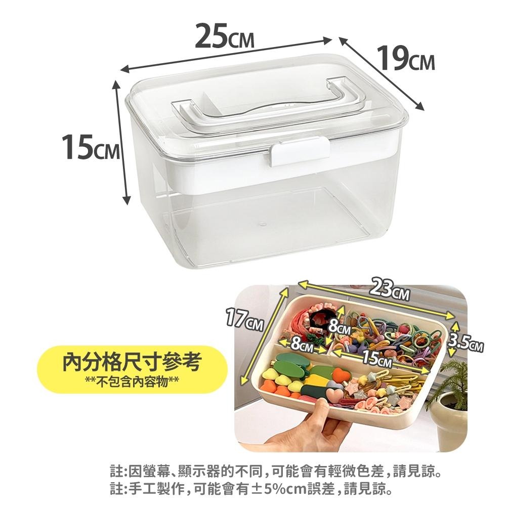 隔日出貨 手提透明收納箱 分格收納盒 分隔收納箱 雙層置物箱 整理盒 化妝盒 分類收納盒 收納女王 GAC010-細節圖9