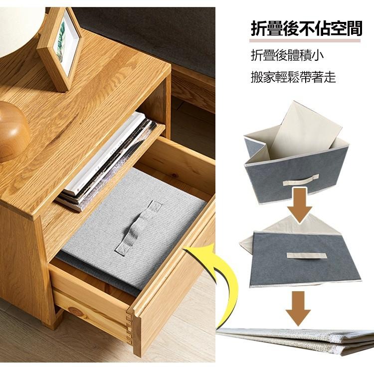 隔日出貨 加厚款日系仿麻布收納盒 三層櫃收納箱 折疊 無紡布收納盒 玩具收納 桌面收納 收納女王 GAA001-細節圖5