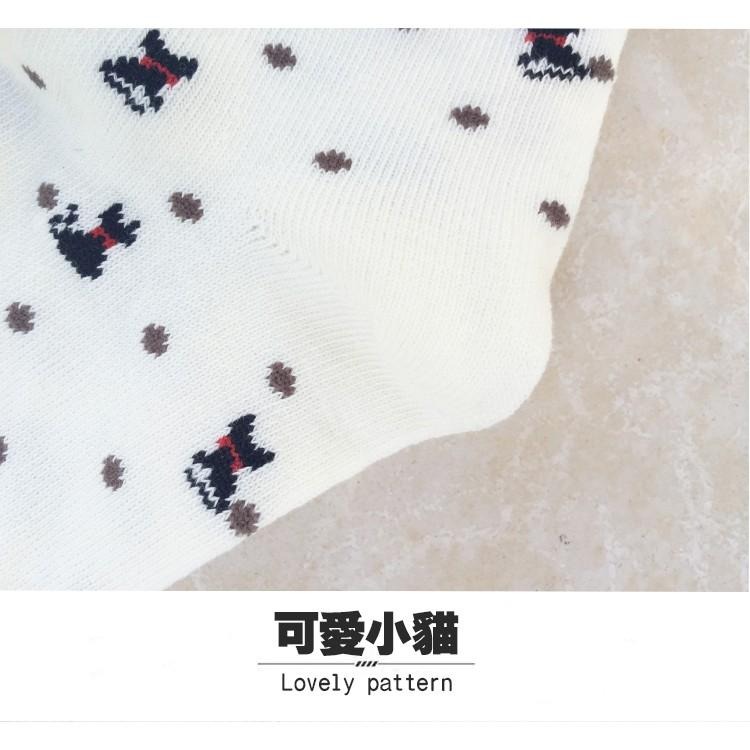 隔日出貨 點點小貓中筒襪 透氣 棉襪 短襪 襪子 船型短襪 女款襪 收納女王 ASA521-細節圖8