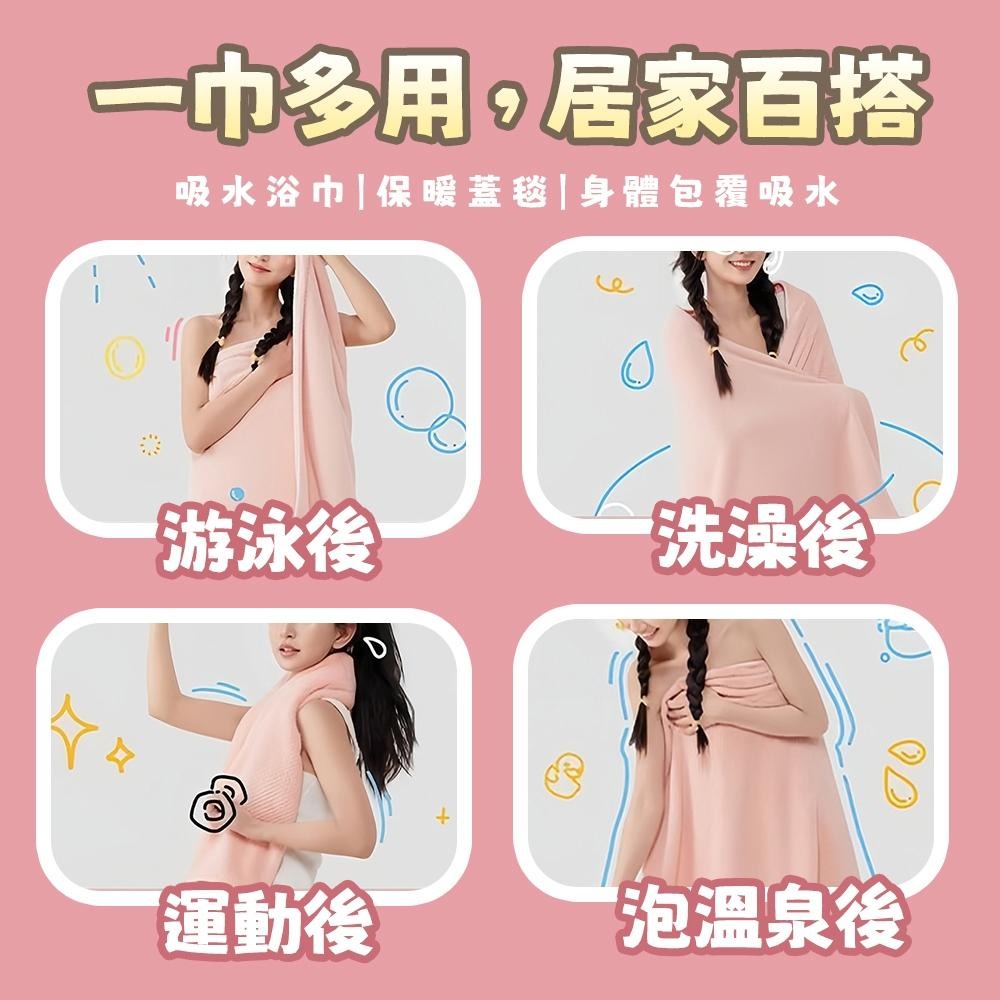 隔日出貨 高級菠蘿紋極細纖維浴巾 大浴巾 浴巾衣 乾髮帽 浴巾加大 擦髮巾 收納女王 JAA629-細節圖8
